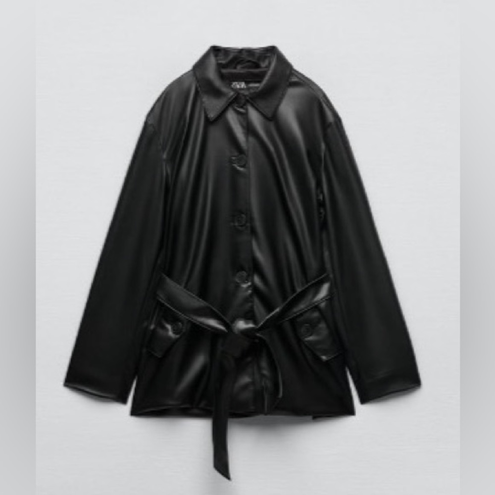 Zara leather trench coat